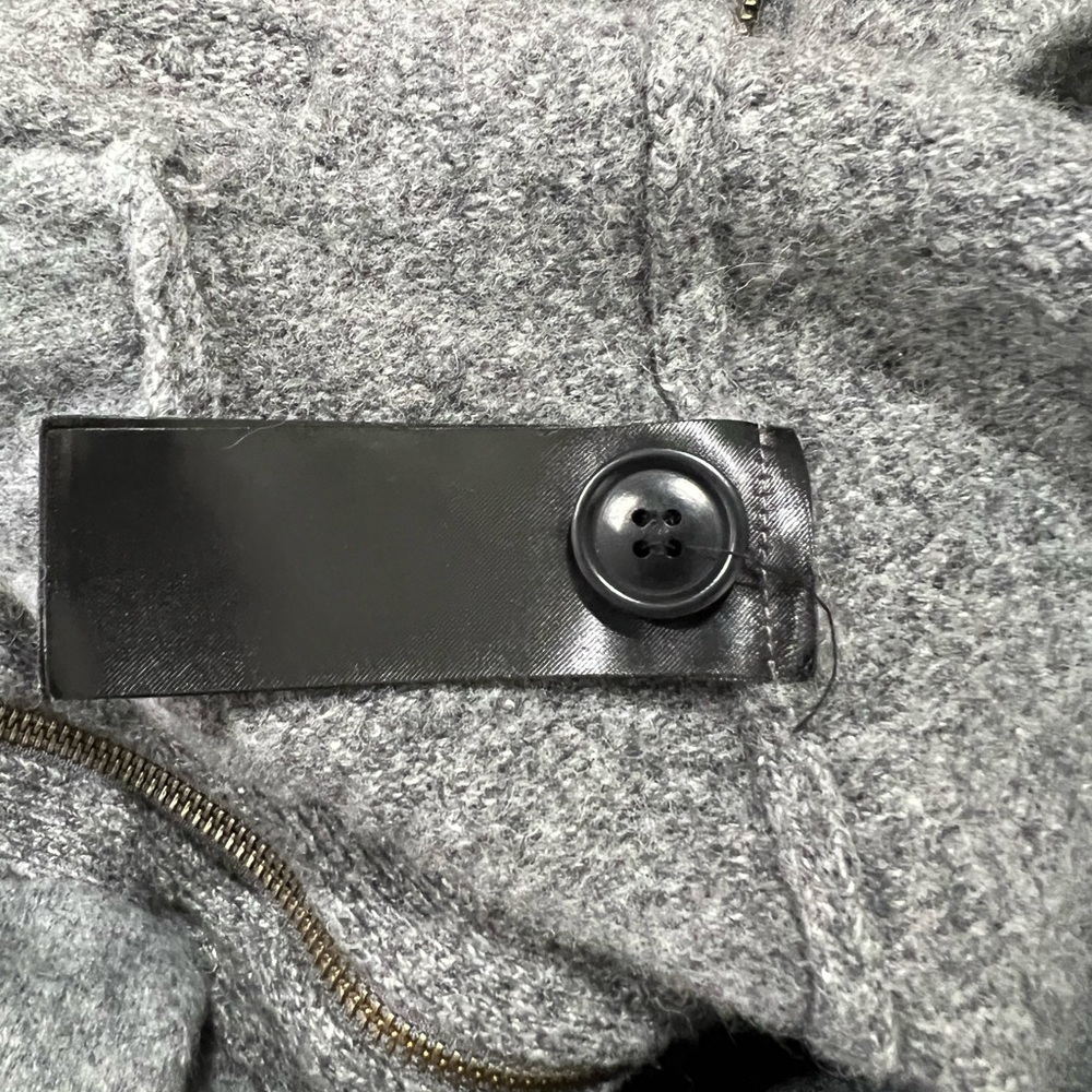 Barbour Tisbury Wool Blend Grey Zip-Up Button Layering Sweater Cardigan L - Picture 7 of 8